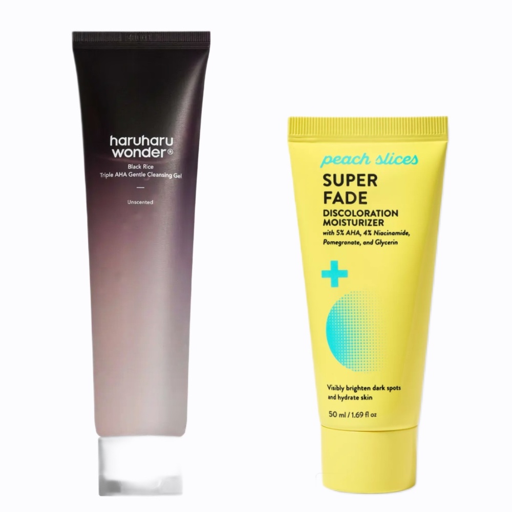 Skincare Bundle Peach Slices Discoloration Moisturizer and Haruharu wonder
